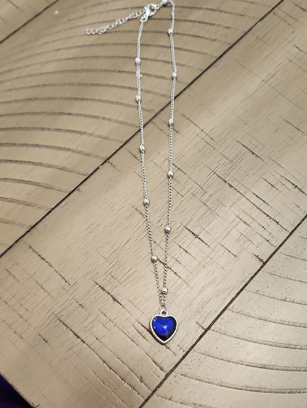 1pc Ins Style Temperature-Sensitive Color-Changing Heart Necklace For Women,